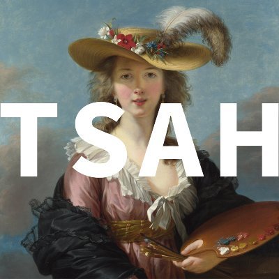 TSAH logo with background image of detail from a painting of Élisabeth Louise Vigée Le Brun, Self Portrait in a Straw Hat, after 1782. The National Gallery.