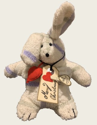 Bunny made from a tea towel