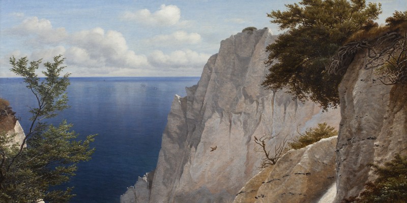 Detail from oil painting on canvas by P.C. Skovgaard, The Cliffs at Møn, 1851.