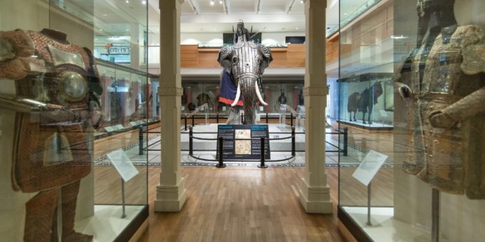 Photo of the Asian Gallery at the Royal Armouries showing armour