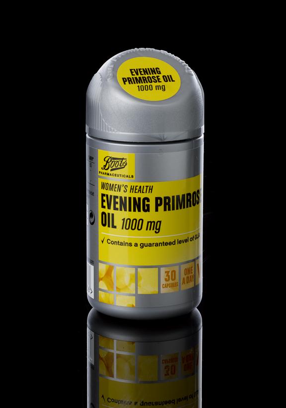 One bottle of Boots Women’s Health Evening Primrose Oil